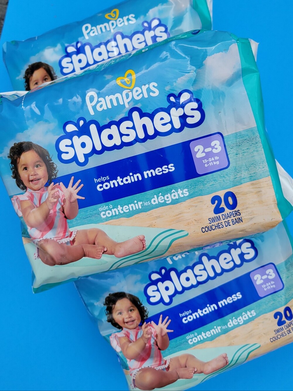 Pampers Splashers SIZE 2-3 SMALL Swim Diapers 3 PACK Kids Baby Pool Summer Gear